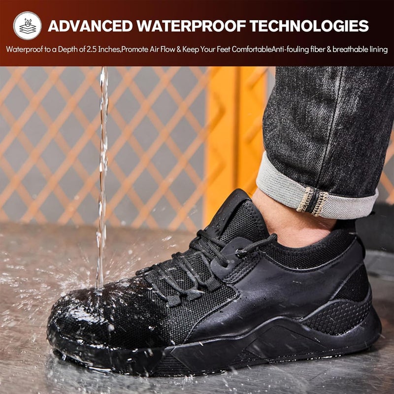 Ulogu Steel Toe Shoes for Men Women Puncture Proof Non Slip Waterproof Work Safety Sneakers Comfortable Construction - Image 5
